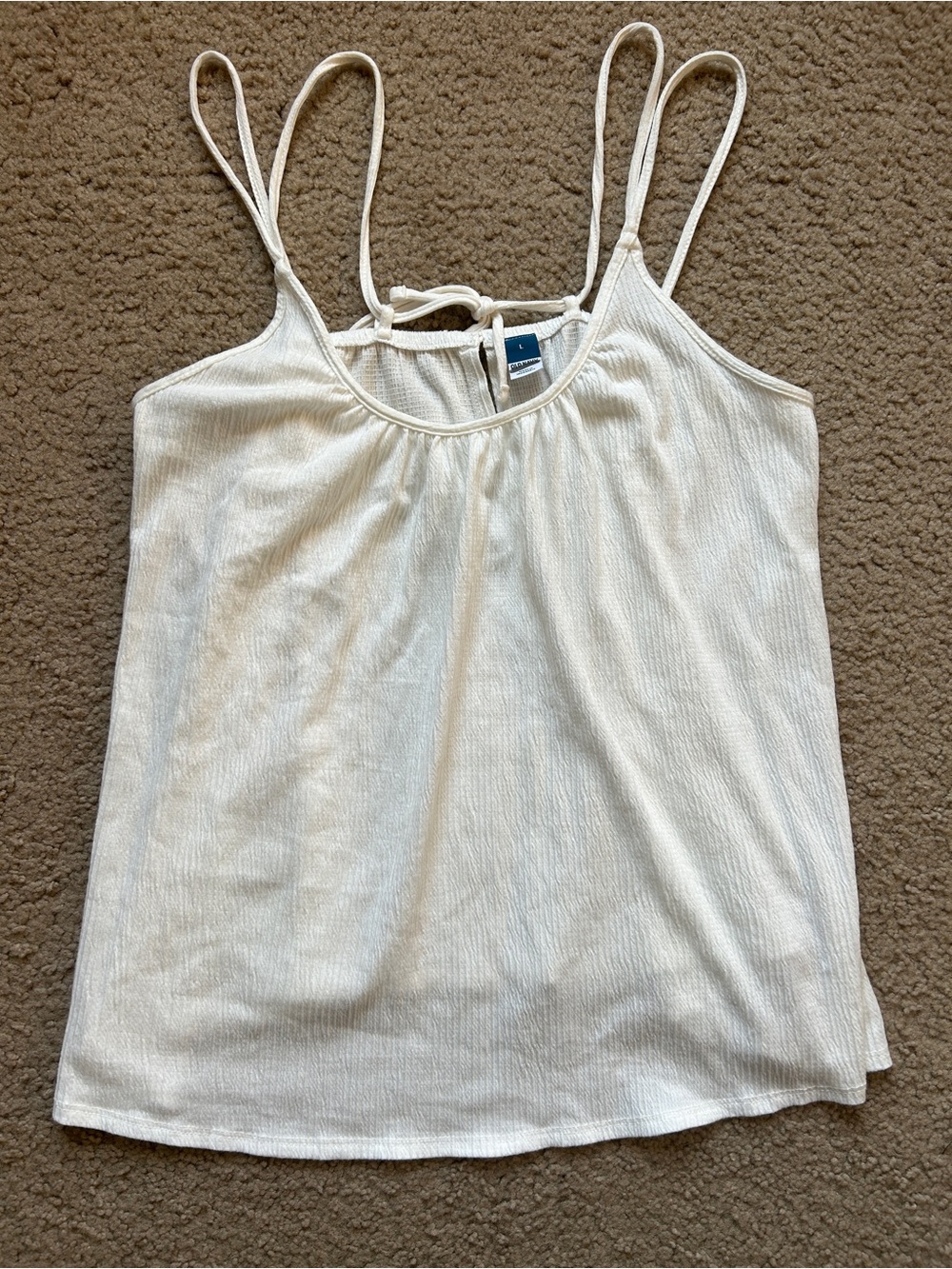 Old Navy White Double-Strap Tie Back Tank Top